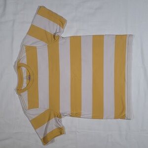 Yellow/White Striped Short-Sleeve Shirt